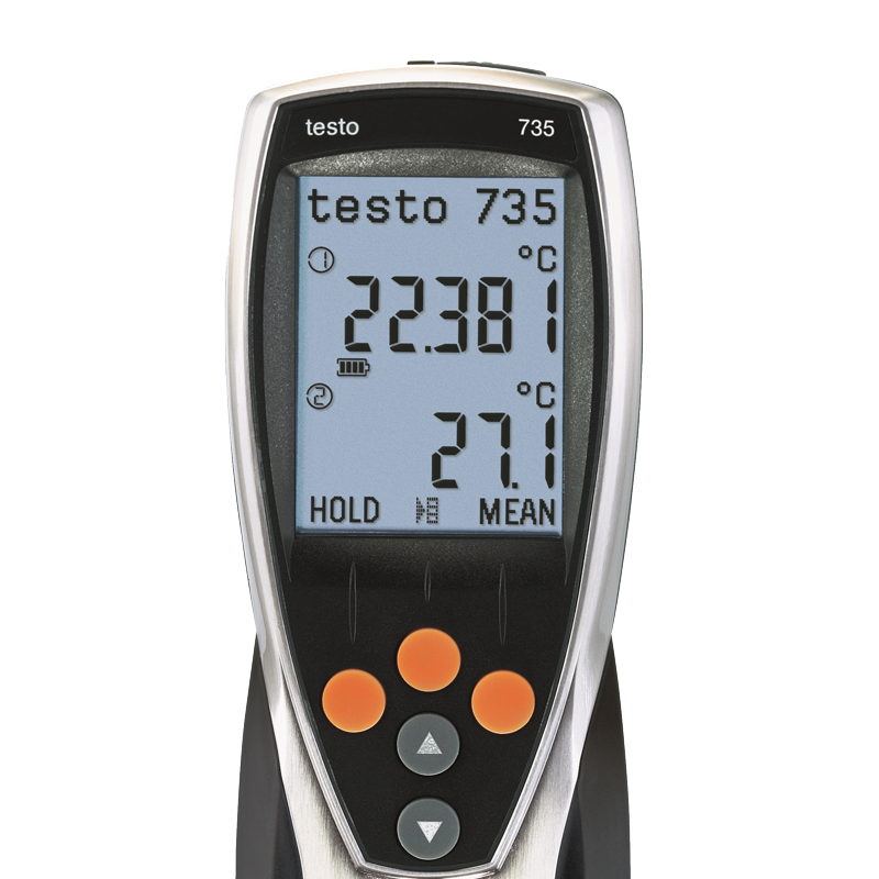 Närbild på temperaturmätaren testo 735-2