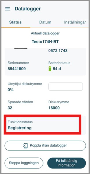 Loggern registrerar mätvärden